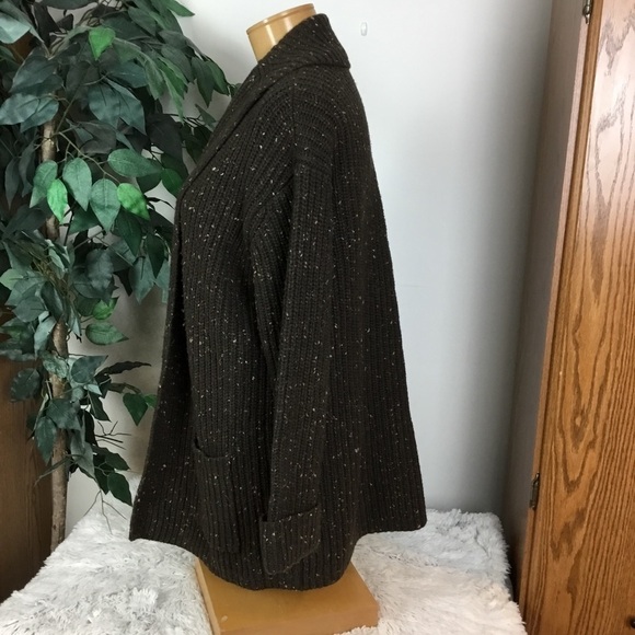 J.jill Med Petite open front heavy sweater brown - Picture 2 of 14